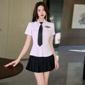 性感制服 女衬衣百褶裙新款 辣妹酒店前台足疗技师按摩KTV时尚 套装