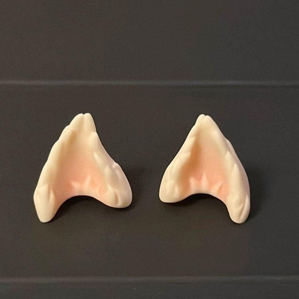 奶油猫耳bjd6分4分娃娃通用配件猫耳发箍发饰耳环奶油胶手工diy