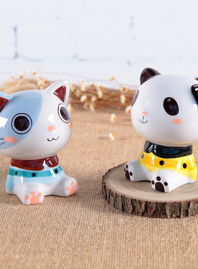 可爱风动物陶瓷现代简约女生摆件