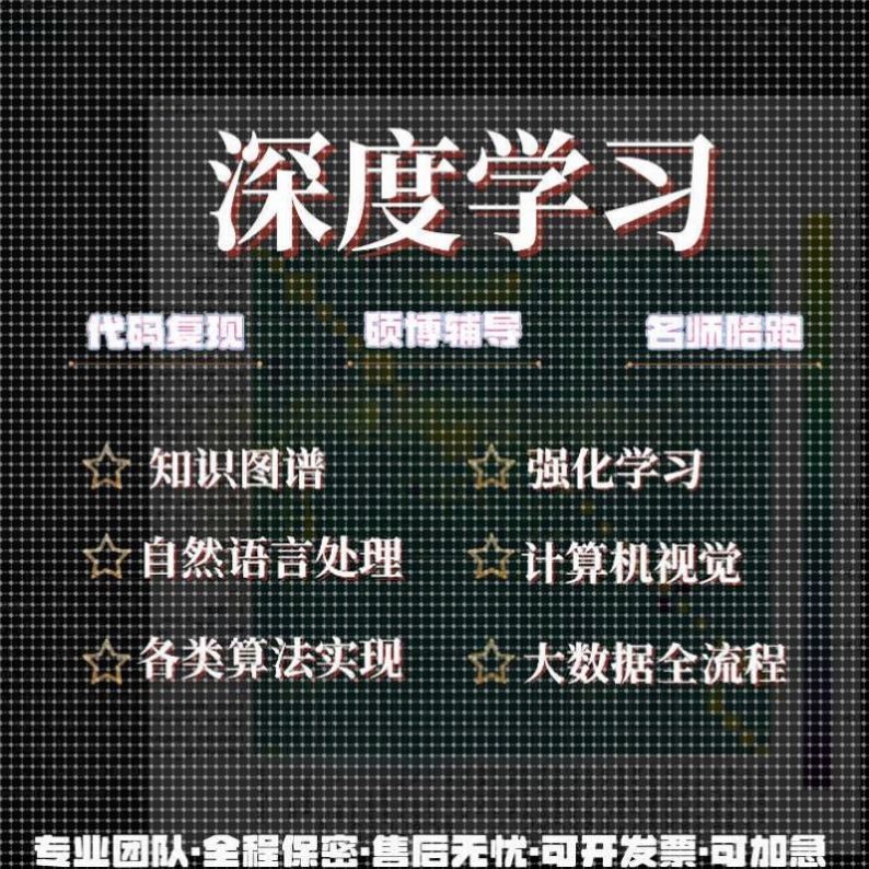 深度学习机器代做接单代码指导pytorch/cnn/rnn/lstm/Gan/Kan/Gnn