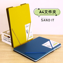 日本KING JIM锦宫文件夹 A4横款竖款SAND IT绑带资料册学生试卷夹