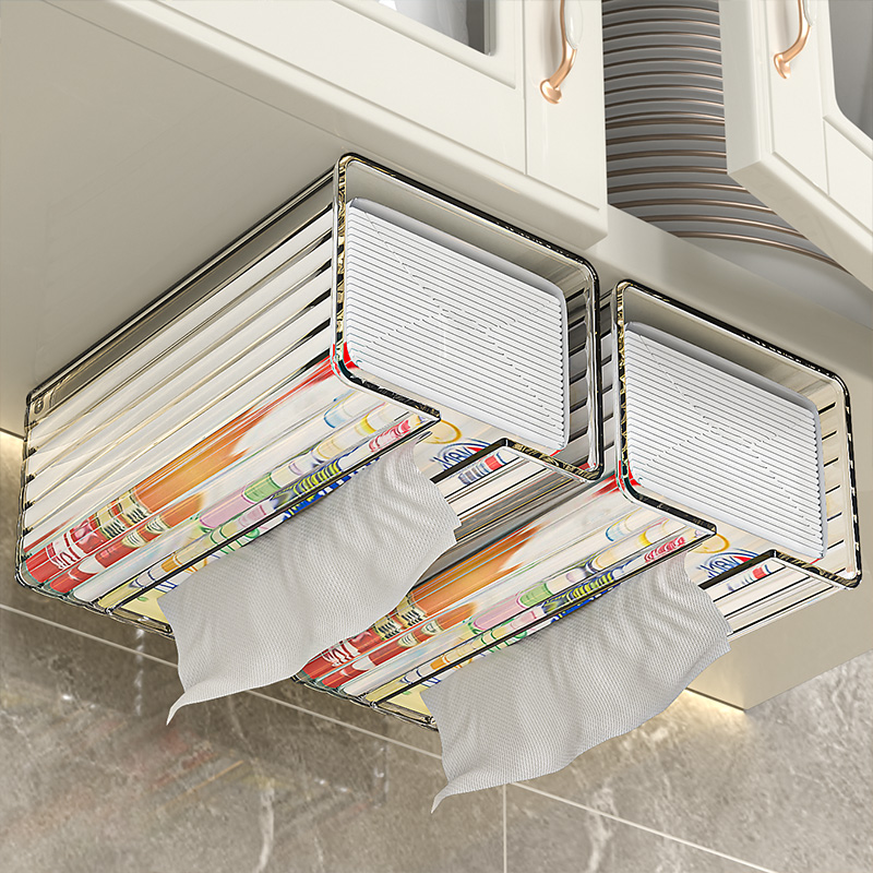 免打孔壁挂式纸巾盒洗脸巾收纳盒