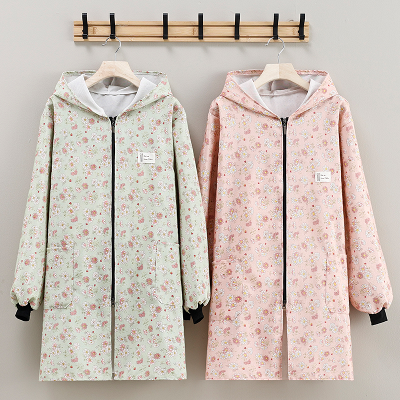 洋气韩版成人围裙家用厨房工作服耐脏时尚透气做饭防污长袖女罩衣