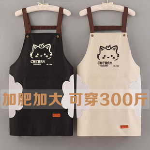 新款可爱加肥300斤胖人围裙厨房家用做饭工作防水油围腰男女夏季