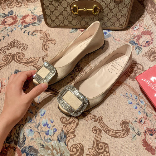 rv水钻单鞋舒适风软底芭蕾舞鞋