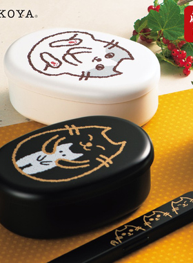 Hakoya日本进口猫咪便当盒卡通可爱上班族微波炉饭盒学生便携餐盒