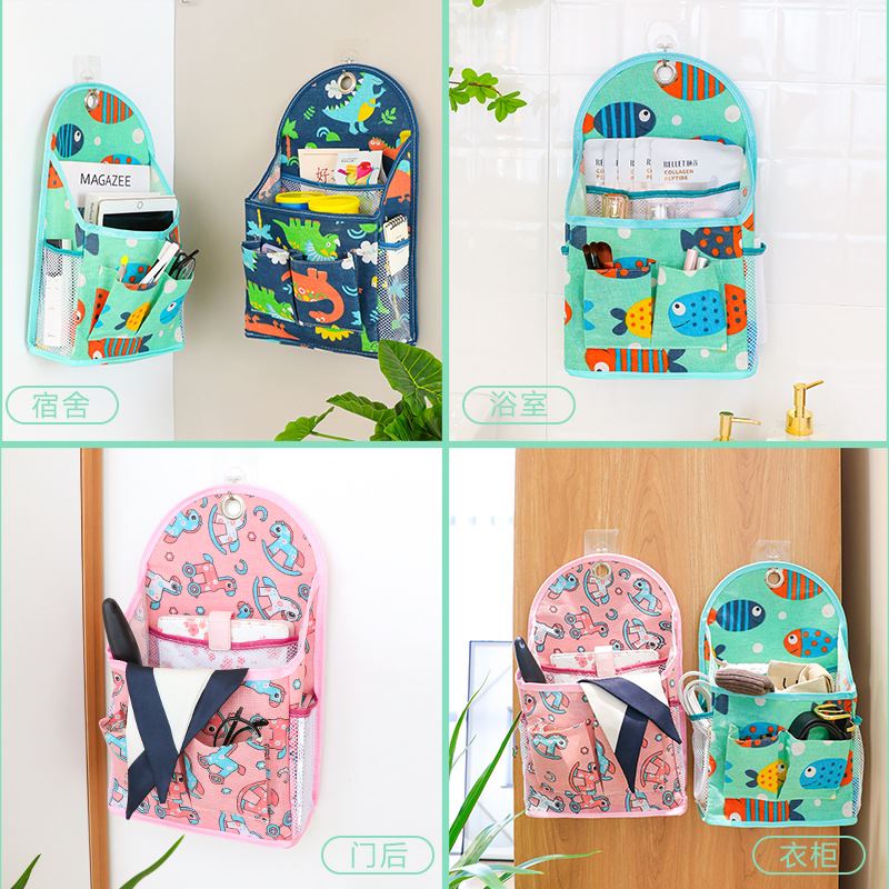 棉麻布艺收纳挂袋学生宿舍收纳袋墙挂式袋子门后墙上垃圾袋置物架