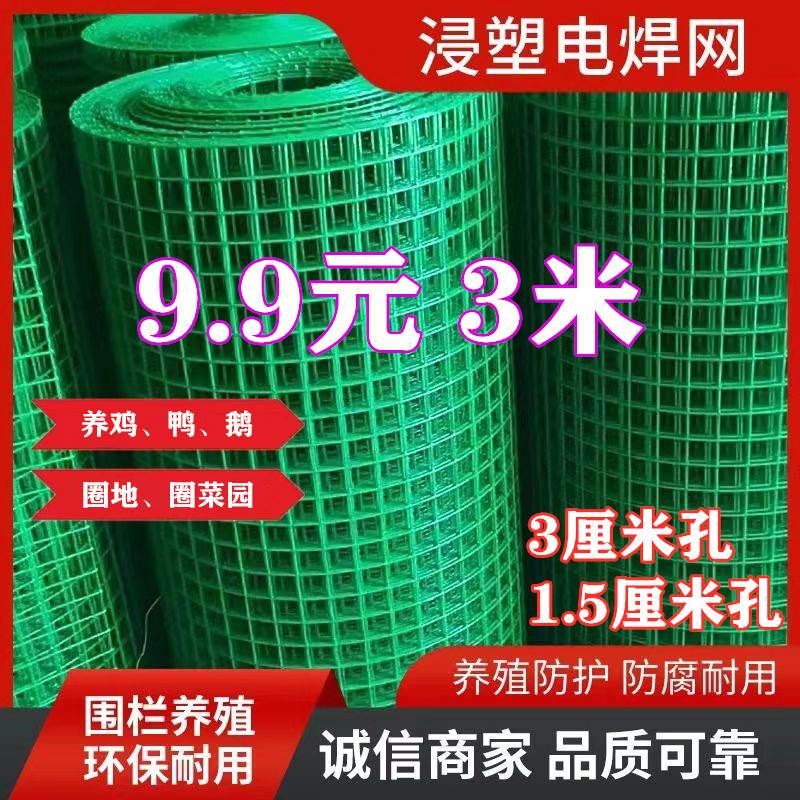 小孔铁丝网围栏塑料绿网格片家用养殖防鼠猫养鸡鸟阳台防护隔离网