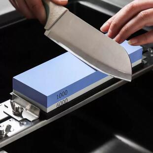 牧笛鹰白刚玉双面磨刀石家用菜刀开刃厨师专用磨刀器快速磨刀神器