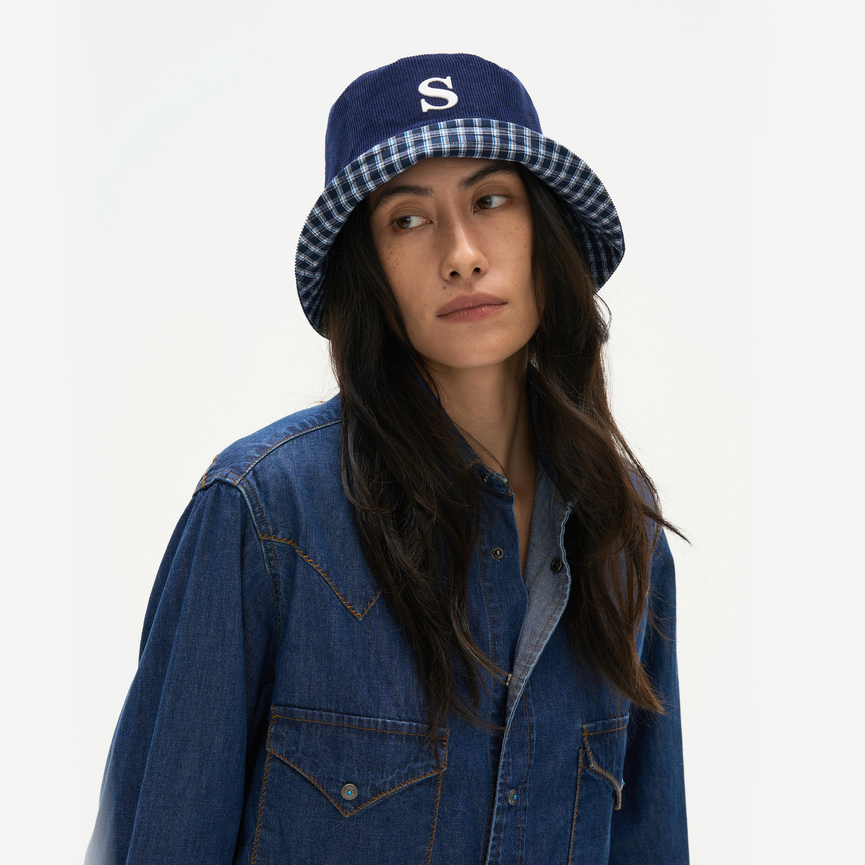 Septhouse字母刺绣藏青色渔夫帽