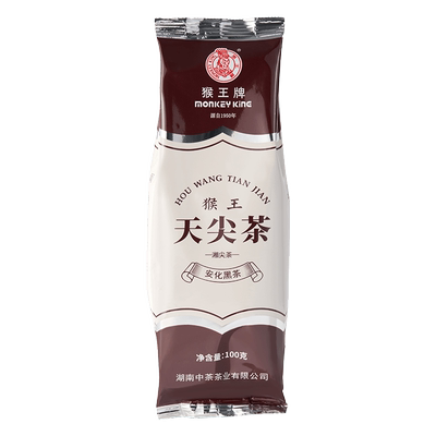 安化黑茶猴王天尖茶100g湖南特产黑毛茶散茶泡煮饮醇香浓郁