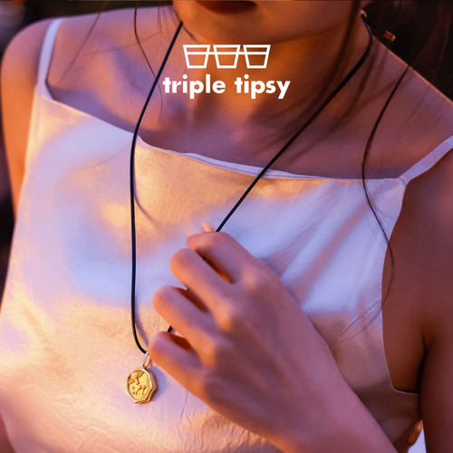 tripletipsy香槟金币长项链