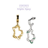 triple 高级感春夏 珠绕桃花珐琅耳环 tipsy三倍微醺 Blossom系列