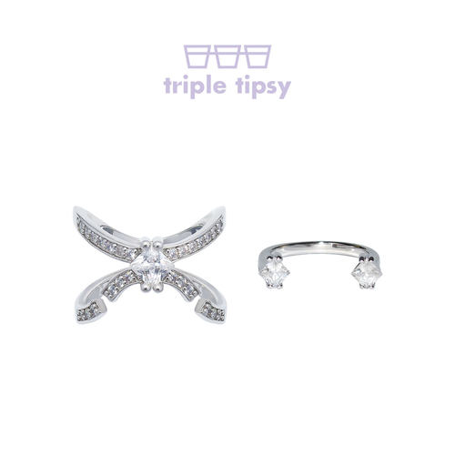triple tipsy三倍微醺 圣诞之灵系列 天使灯带 双子星戒指