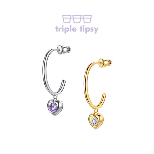 tripletipsy蜜桃陷阱圆环耳环女