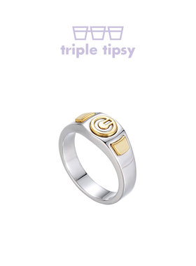 tripletipsy空白键拼色戒指