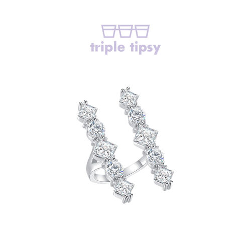 tripletipsy碎冰仙女开口戒指女