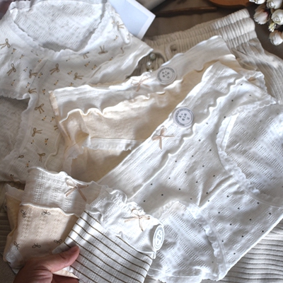 姜暖幸香 蝴蝶结甜美纯棉内裤女生舒适全棉裆A类棉可爱少女三角裤