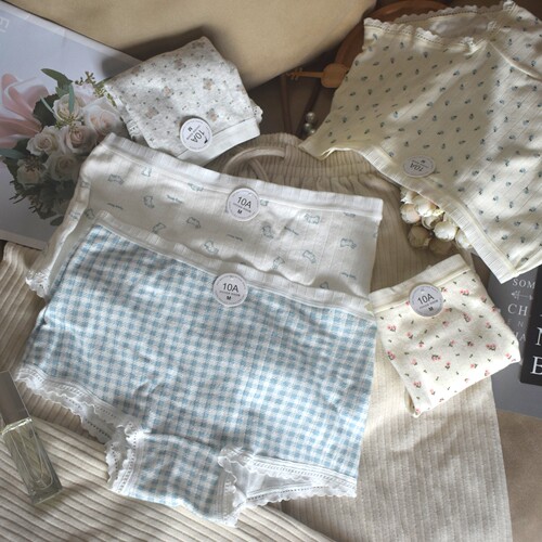 平角温柔碎花纯棉内裤