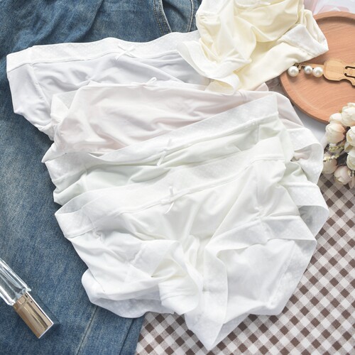 奶油椰椰  日系甜美女生冰丝内裤少女无痕轻薄柔软舒适三角裤纯色