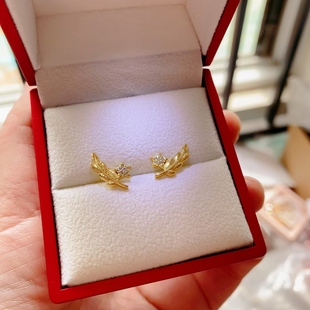 五角星军恋项链戒指耳钉情人节送兵哥哥女友礼物纯银橄榄枝项链