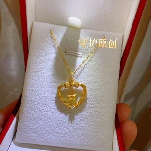 军恋五角星项链蝴蝶结橄榄枝项链纯银925领花项链情人节礼物