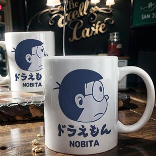 多啦A梦大雄静香胖虎周边陶瓷马克杯桌面摆件家用牛奶咖啡杯 新款