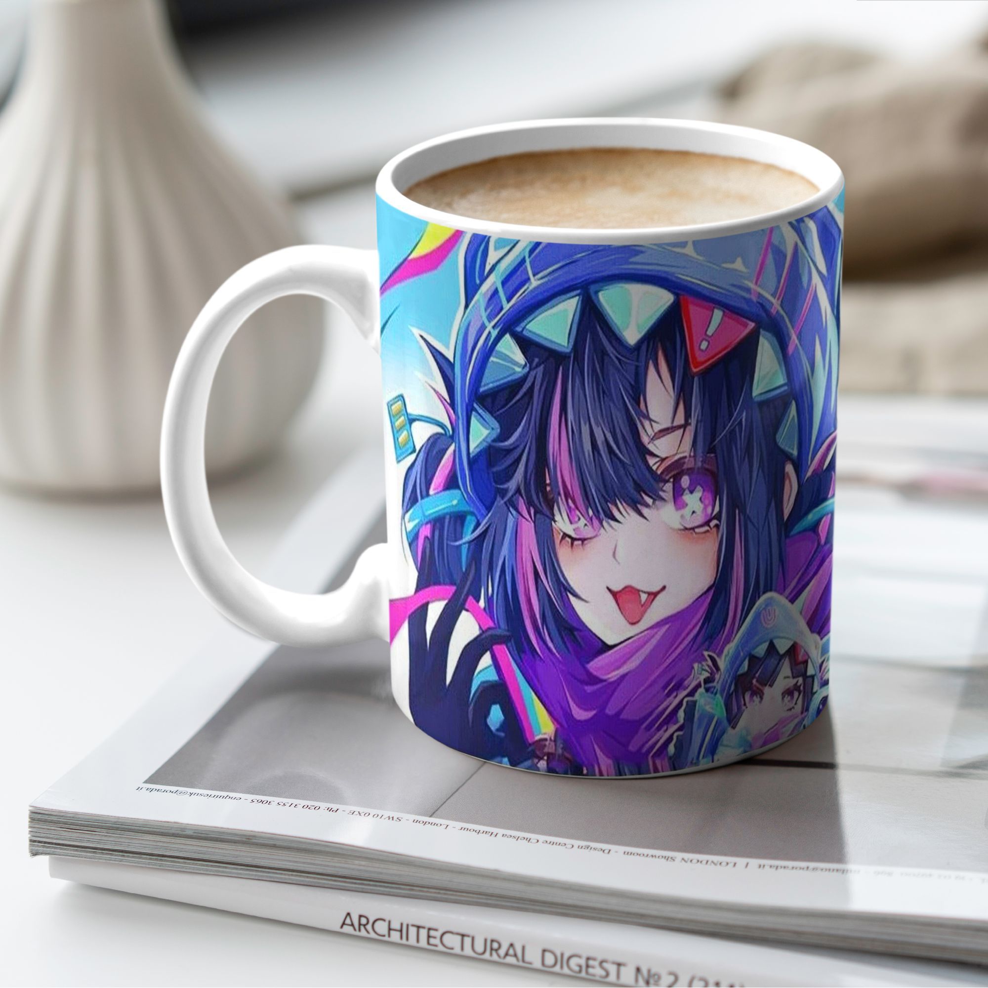 可爱蛋仔派对周边陶瓷马克杯办公室桌面摆件家用牛奶杯办公咖啡杯