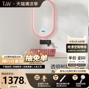 TW特拉维尔透明树脂浴室柜组合智能镜家用卫生间洗手洗脸一体盆柜