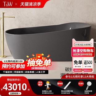 靠背家用酒店民宿别墅创意浴池 TW特拉维尔碳纤维浴缸独立式