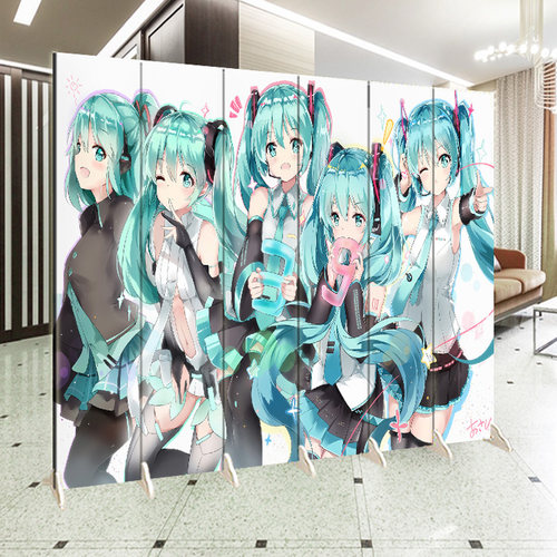 初音未来动漫折屏风隔断直播网游