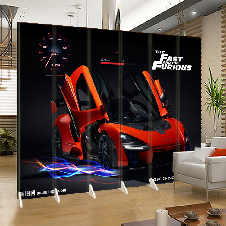 汽车跑车车标折叠屏风隔断洗车店