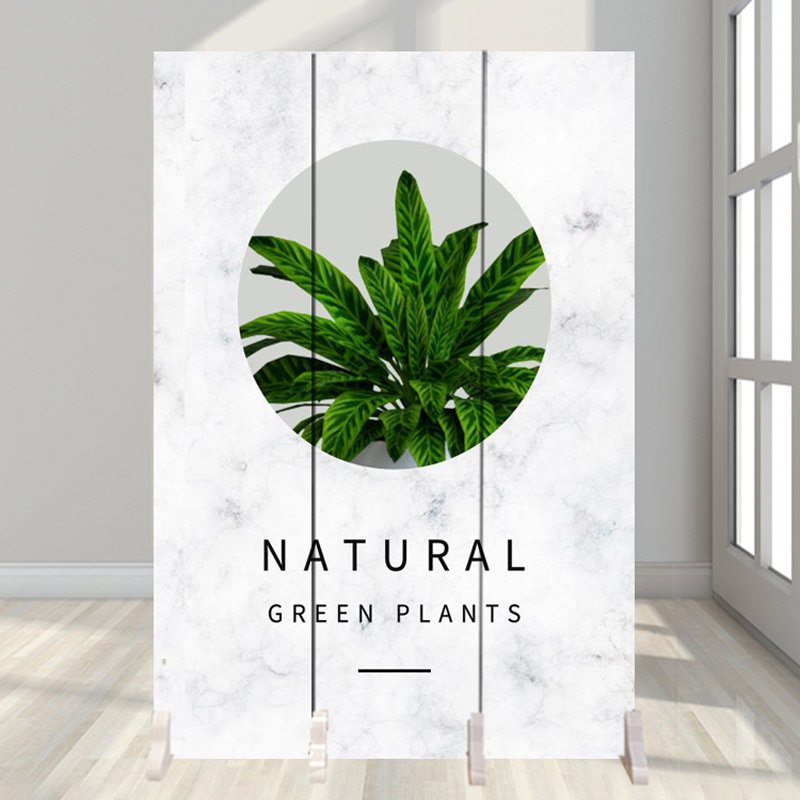 简约小清新植物简约折叠移动屏风隔断墙简约现代玄关厕所遮挡双面
