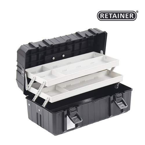 瑞美拓手提式三层折叠塑料工具箱 大号家用五金工具收纳箱 工具盒