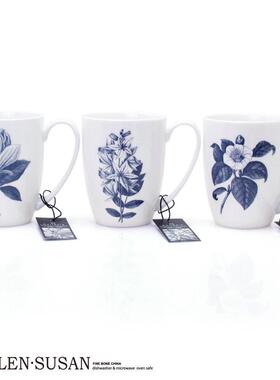SUE系列3杯套装人气WALLEN蓝调马克杯小清新北欧风格水杯骨瓷杯子