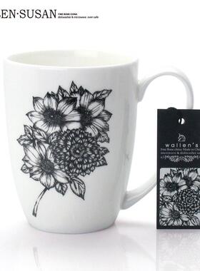 SUE系列岸然陶瓷马克杯水杯骨瓷杯办公室茶杯咖啡杯情侣杯WALLEN