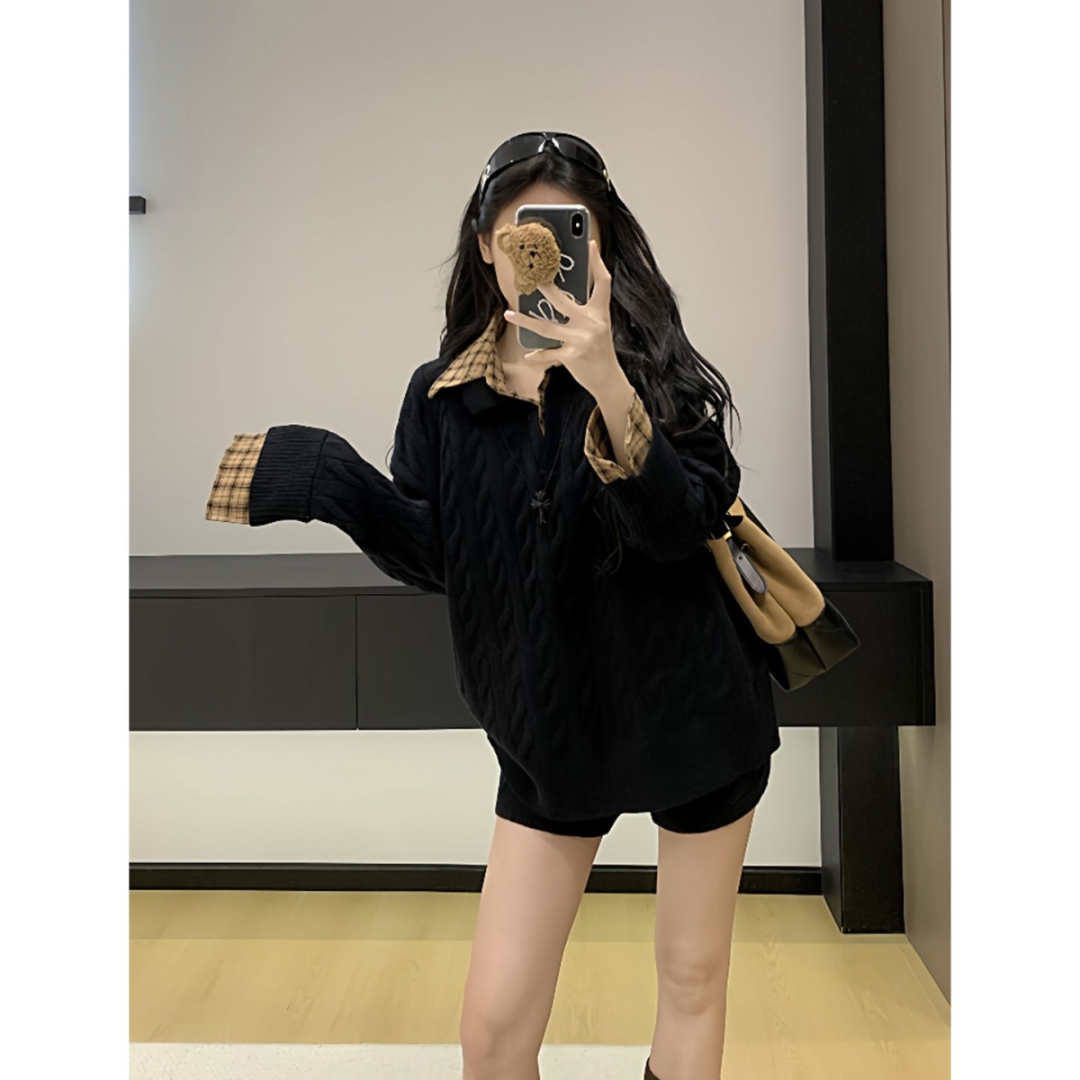 韩系氛围感长袖针织衫女