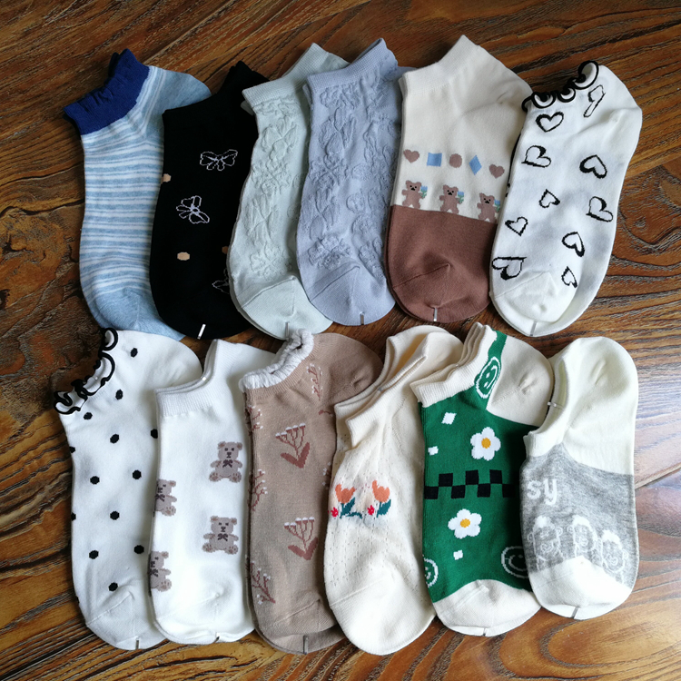 春夏薄款卡通可爱甜美女船袜