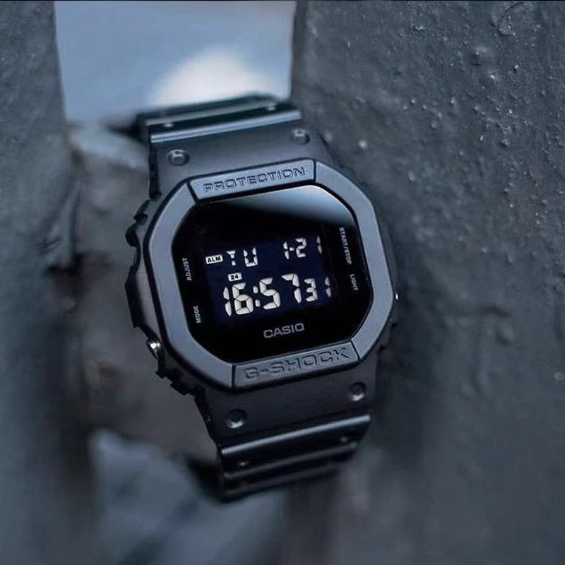 Casio卡西欧小方块手表gshock男女方形运动防水石英表DW5600BB-1D