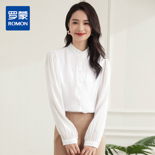 女士长袖 罗蒙四季 款 百搭职场简约商务通勤日常衬 衬衫 时尚 优雅