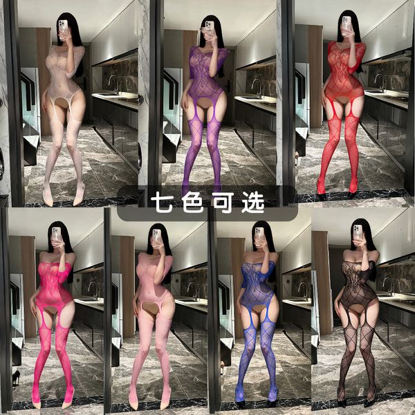 性感渔网连体袜网眼镂空开档