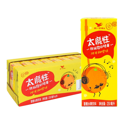 统一太魔性阳光甜橙味250ml*24盒