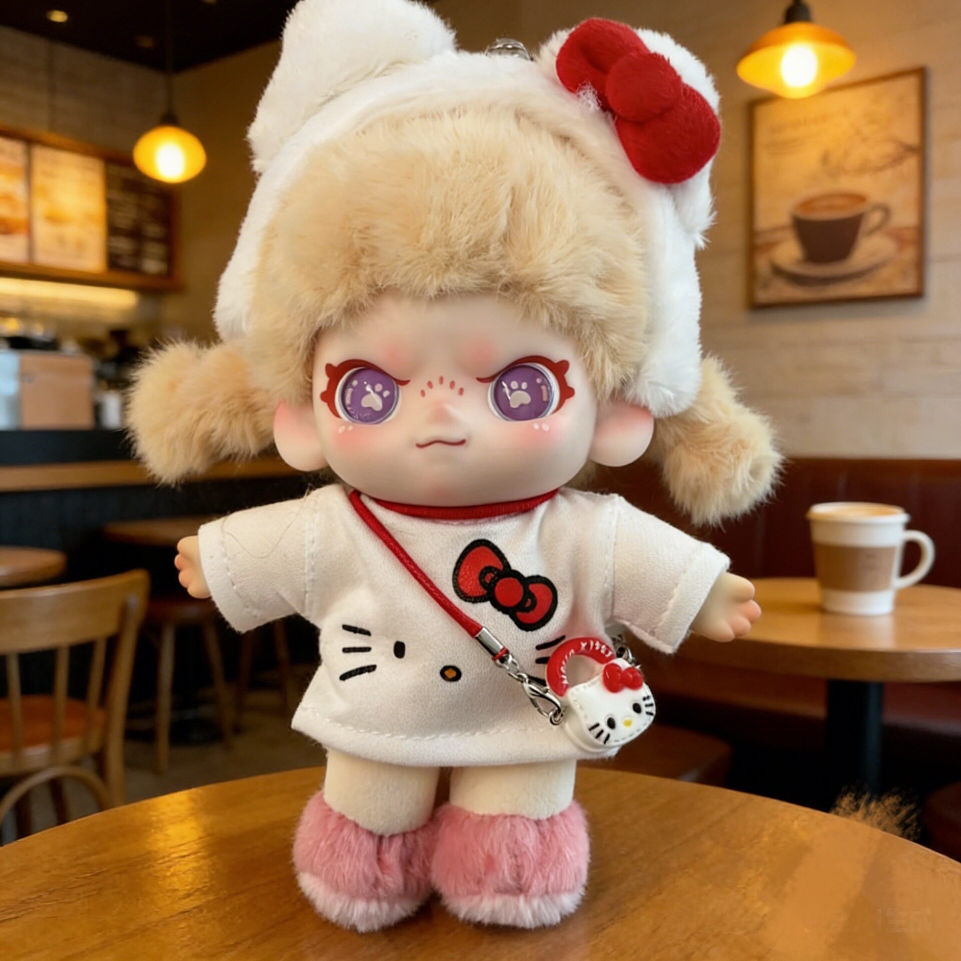仅娃衣】适用于DORA自在系列15cm毛绒挂件大表姐Kitty凯蒂猫娃衣图片