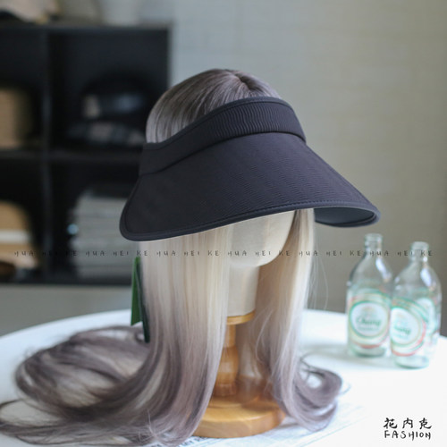 出口日韩~大帽檐灯罩防晒帽女夏季防紫外线可折叠全遮空顶帽104