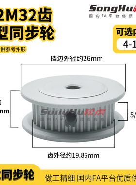 EBC01-S2M040-32-A-N-d4至8孔EBC21现货S2M32齿同步轮铝皮带轮