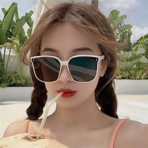 gm白框墨镜女2024新款太阳眼镜防紫外线级感ins潮开车偏光夹片