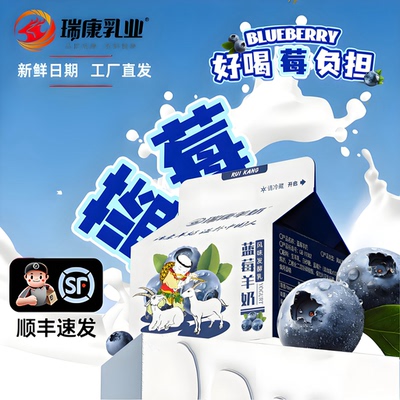 瑞康蓝莓酸奶鲜羊奶鲜奶发酵乳酸菌中老年儿童孕妇鲜奶营养早餐奶