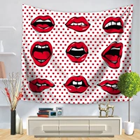 Trang chủ Tapestry Cartoon Red Môi Son môi In Trang trí tường 150 * 130 - Tapestry thảm treo tường thổ cẩm