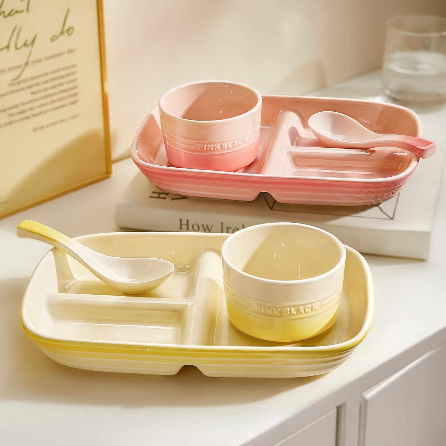 精致漂亮分格餐盘早餐一人食餐具