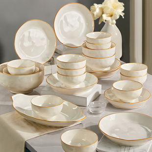 釉下彩碗碟套装家用2026新款高级感餐具简约碗盘碗筷乔迁新居碗具